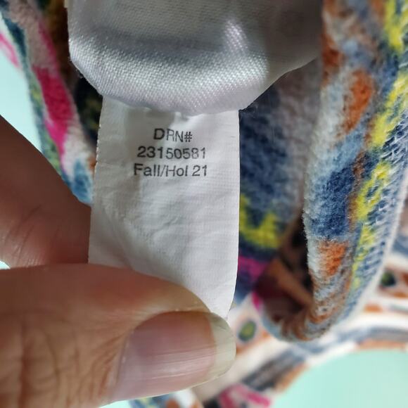 Eddie Bauer Womens Colorful Aztec Southwestern Quarter Zip Quest Fleece Size L - Picture 6 of 6